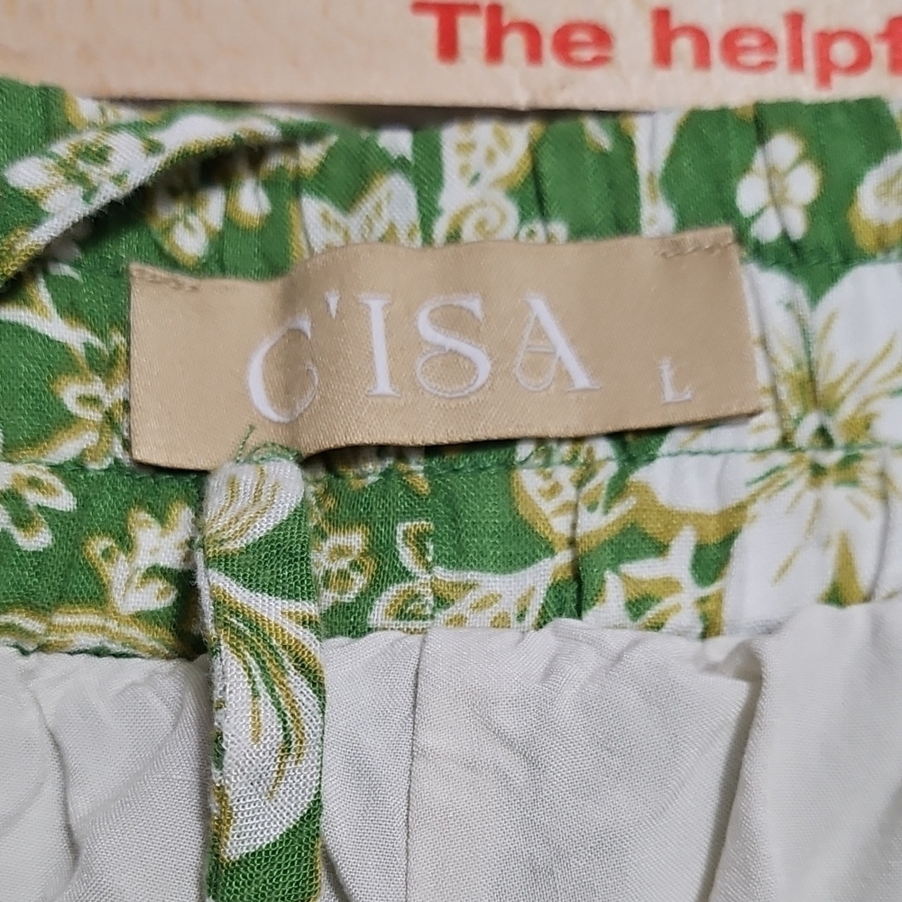 Elegant Floral Wide Leg Pants in Green - Picture 10 of 13